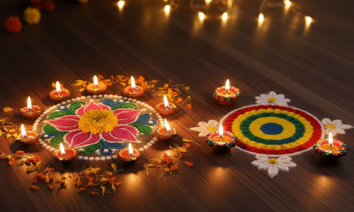 Small Rangoli Design For Diwali: इन छोटी रंगोलियों से सजेगा घर, पड़ोसी भी पूछेंगे ‘डिज़ाइन कहां से सीखा? 2 Small Rangoli Design For Diwali With Colorful Powders And Diyas Decorating Home Entrance Beautifully