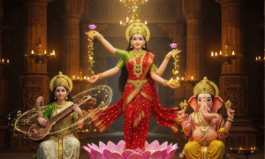 Bhai Dooj 2025: भाई दूज पर भूलकर भी न करें ये 5 गलतियां, जानिए सही परंपरा 4 Lakshmi Ganesh Saraswati Puja 2025 During Diwali With Traditional Diya And Decorations