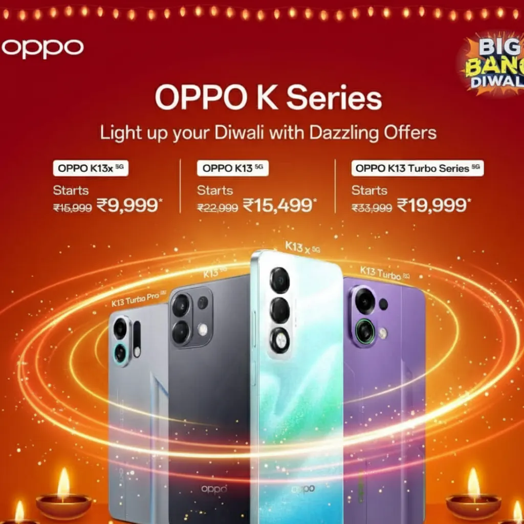 OPPO K13 Series 5G Diwali Offers 2025 – ₹9,999 से शुरू धमाकेदार डिस्काउंट और मेगा फेस्टिव ऑफर