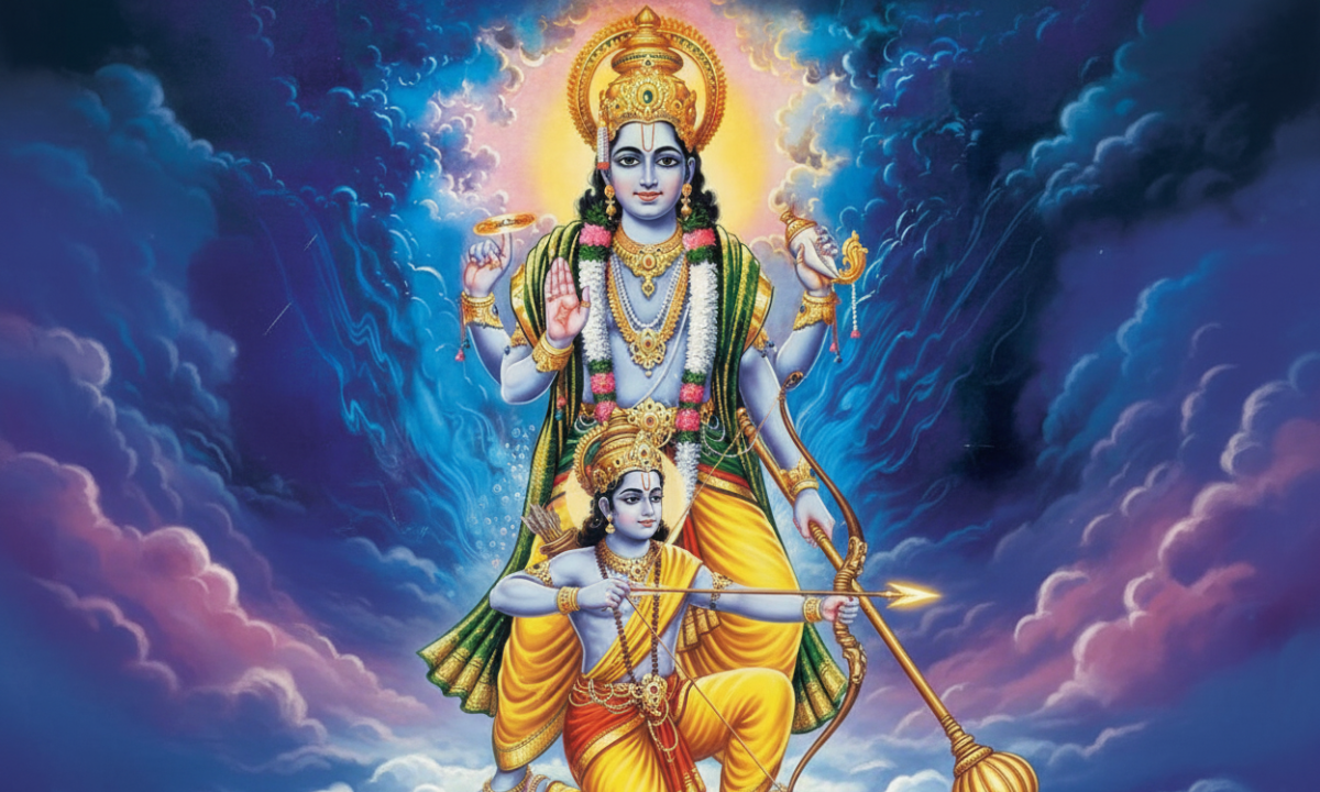 Rama Ekadashi Vrat 2025: रमा एकादशी पर भगवान विष्णु की कृपा पाने का शुभ अवसर 2 Rama Ekadashi Vrat 2025: भगवान विष्णु और माता लक्ष्मी की पूजा करते भक्त, दीपदान का शुभ दृश्य