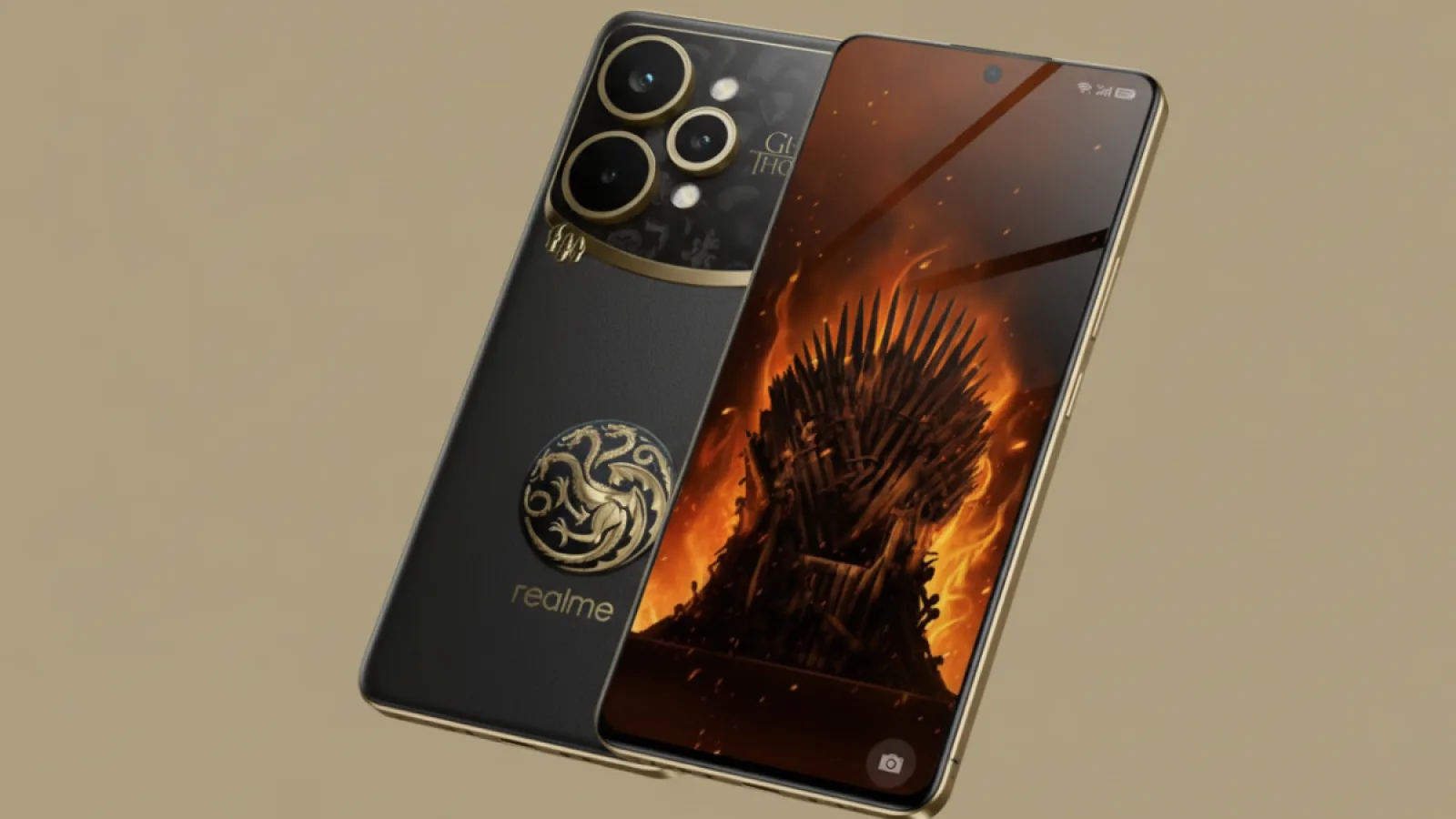"Realme 15 Pro 5G Game of Thrones Limited Edition का गोल्डन-इन-ब्लैक डिजाइन और Targaryen थीम वाला प्रीमियम स्मार्टफोन