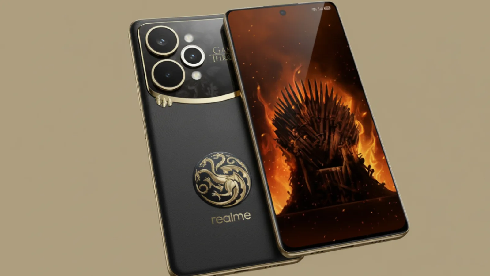 "Realme 15 Pro 5G Game of Thrones Limited Edition का गोल्डन-इन-ब्लैक डिजाइन और Targaryen थीम वाला प्रीमियम स्मार्टफोन