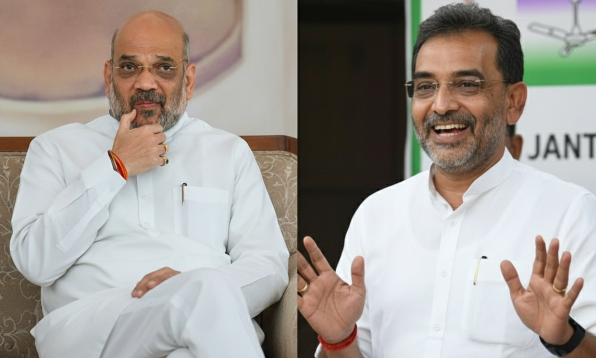 Upendra Kushwaha and Amit Shah meeting ahead of Bihar Election 2025; Prashant Kishor announces not contesting elections.