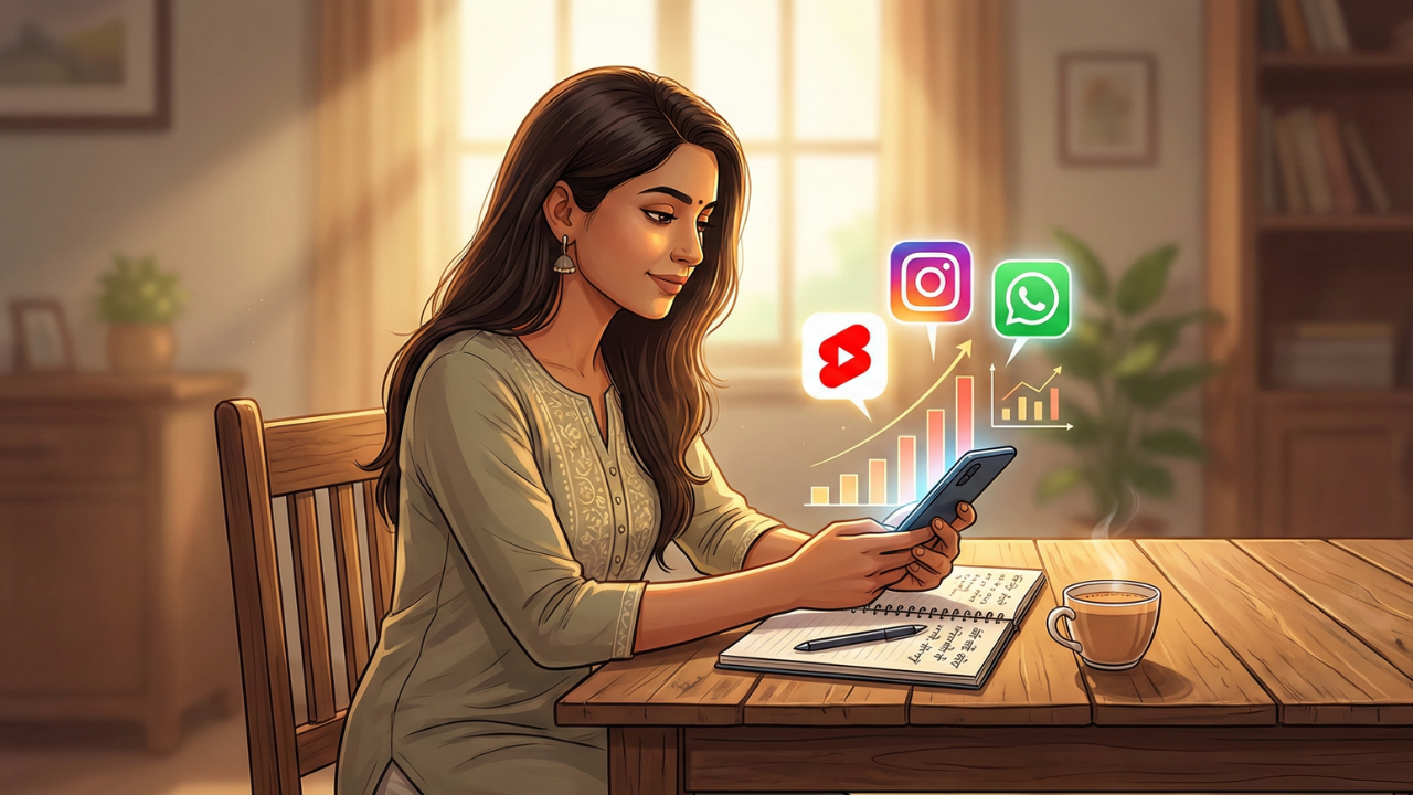 February 2026 Viral Reels Format showing YouTube Shorts, Instagram Reels and WhatsApp Status strategy for Hindi creators