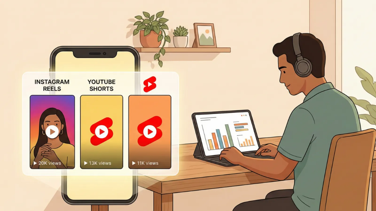 February 2026 Viral Reels Format showing YouTube Shorts, Instagram Reels and WhatsApp Status strategy for Hindi creators