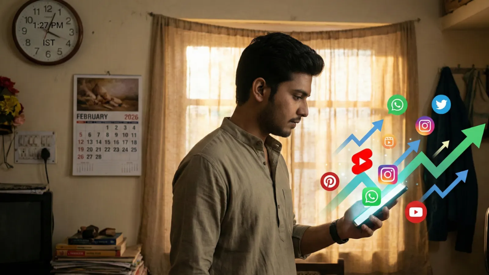 February 2026 Viral Reels Format showing YouTube Shorts, Instagram Reels and WhatsApp Status strategy for Hindi creators