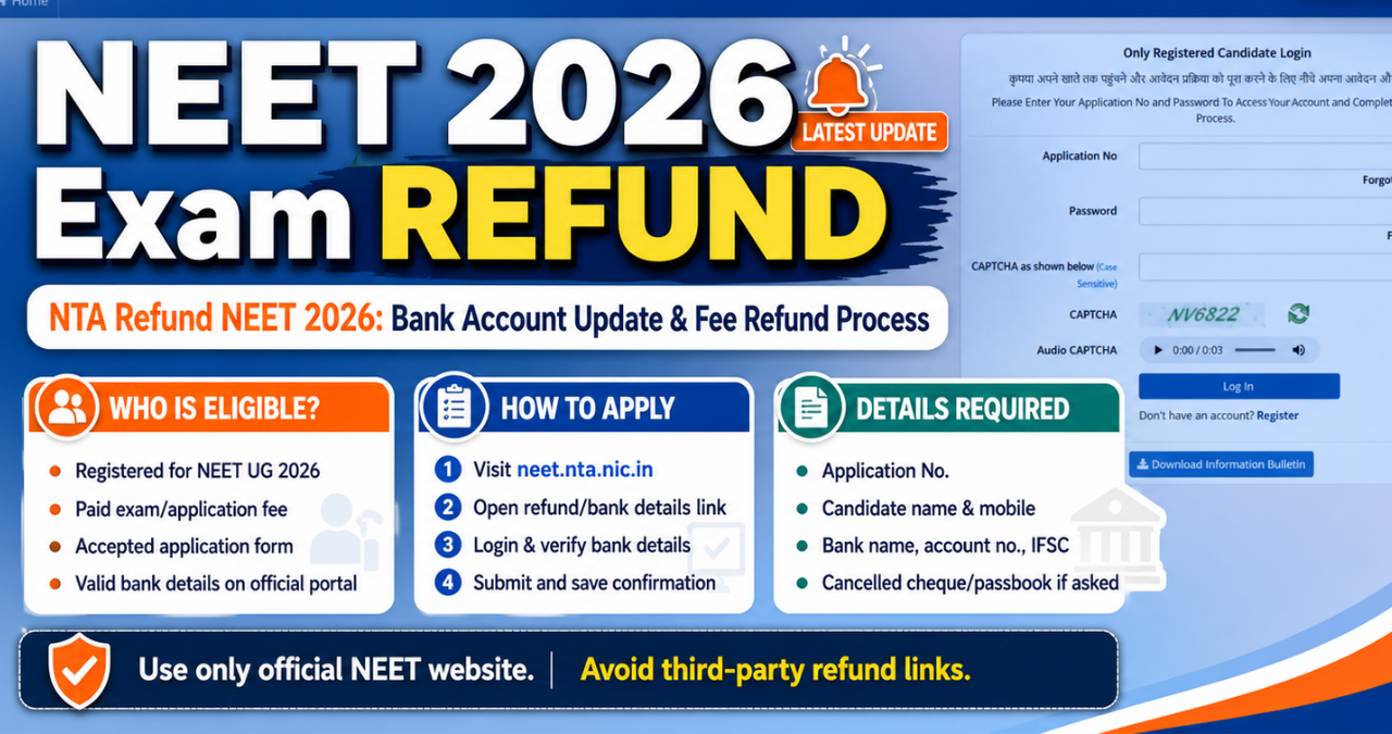 NTA NEET Refund: नीट छात्रों के लिए बड़ी राहत! आज खुल सकता है रिफंड पोर्टल, ऐसे मिलेगा पैसा वापस