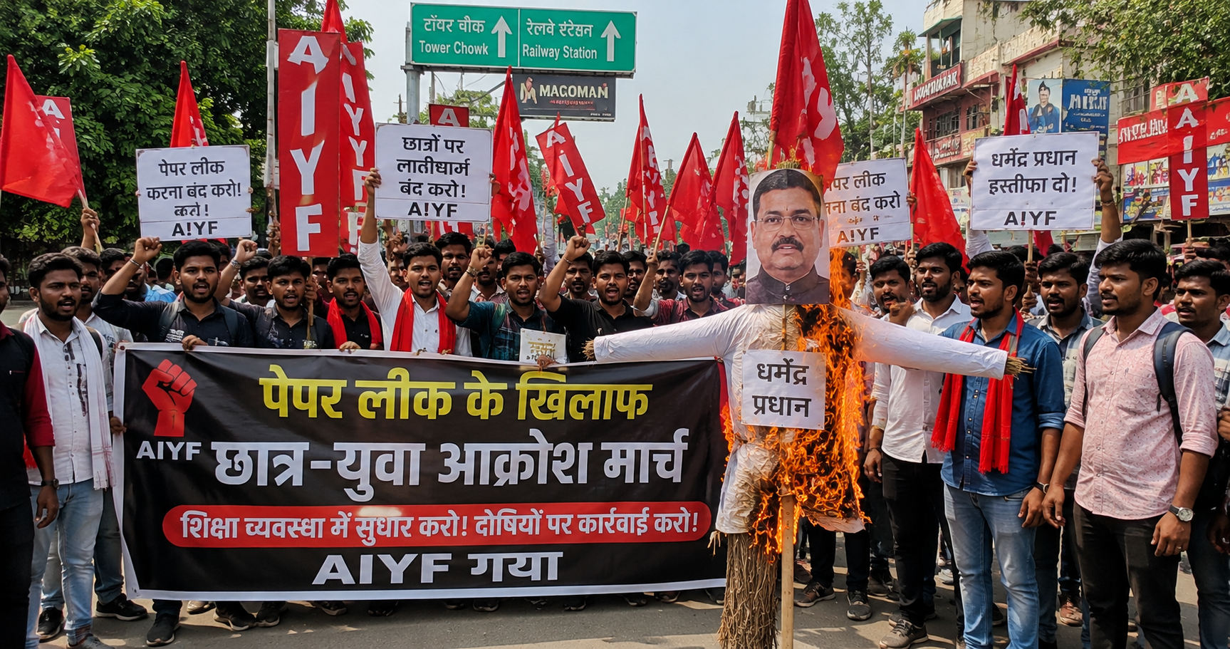 Bihar Paper Leak पर छात्रों का फूटा गुस्सा, गया में शिक्षा मंत्री का पुतला दहन